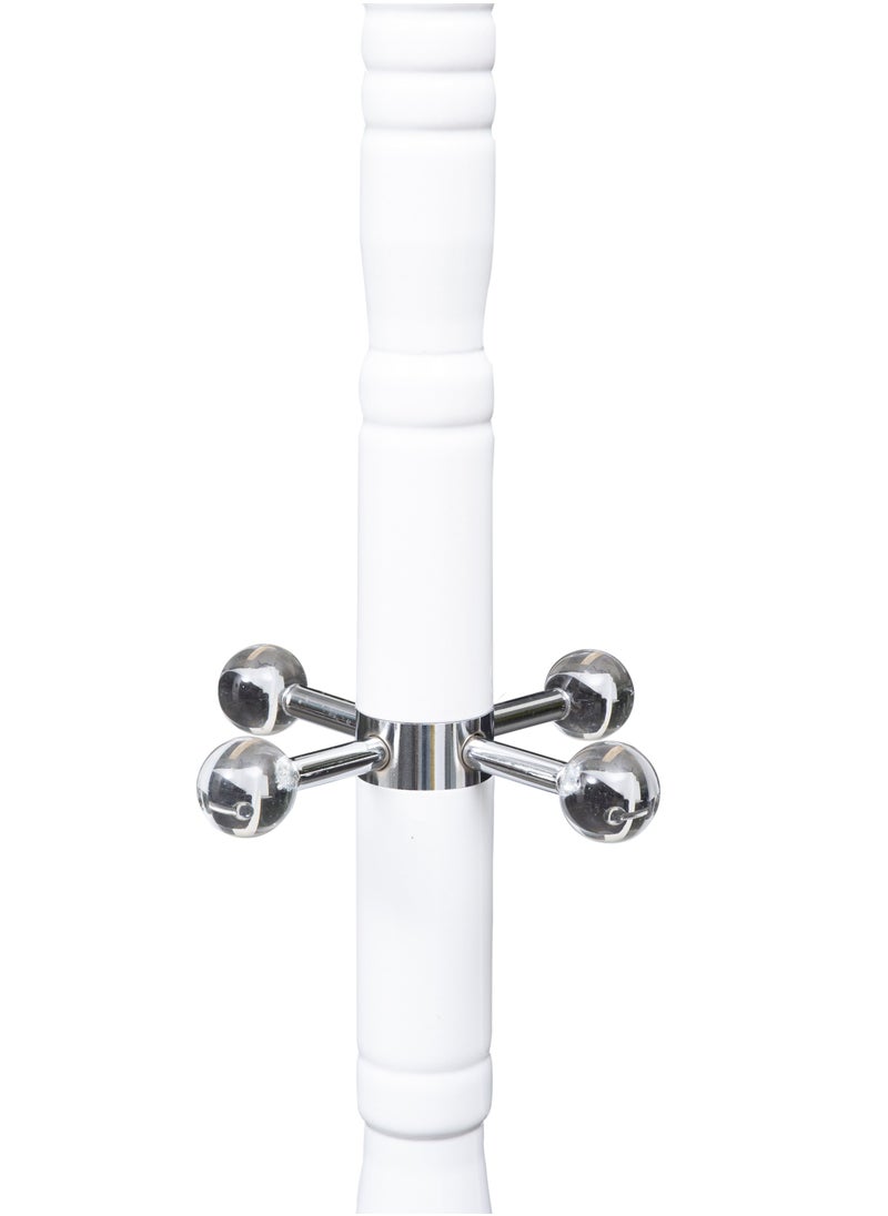 WT-EASYCARE Coat Hanger Clothes Stand | Hanging Pole Garment Rack |Towel, Blazer Hanger with Hooks | Multi-Purpose Steel Hooks Tree Rack | Standing Shelf Unit for Home, Bedroom Space (WHITE)