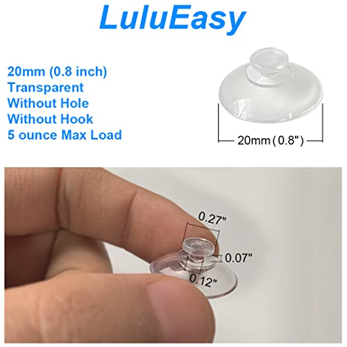 LuluEasy 20mm 10 Pieces Mini Suction Cups Clear Without Hooks Without Holes, PVC Plastic Sucker Pads for Festival Decoration Wall Glass Home Car - Image 2