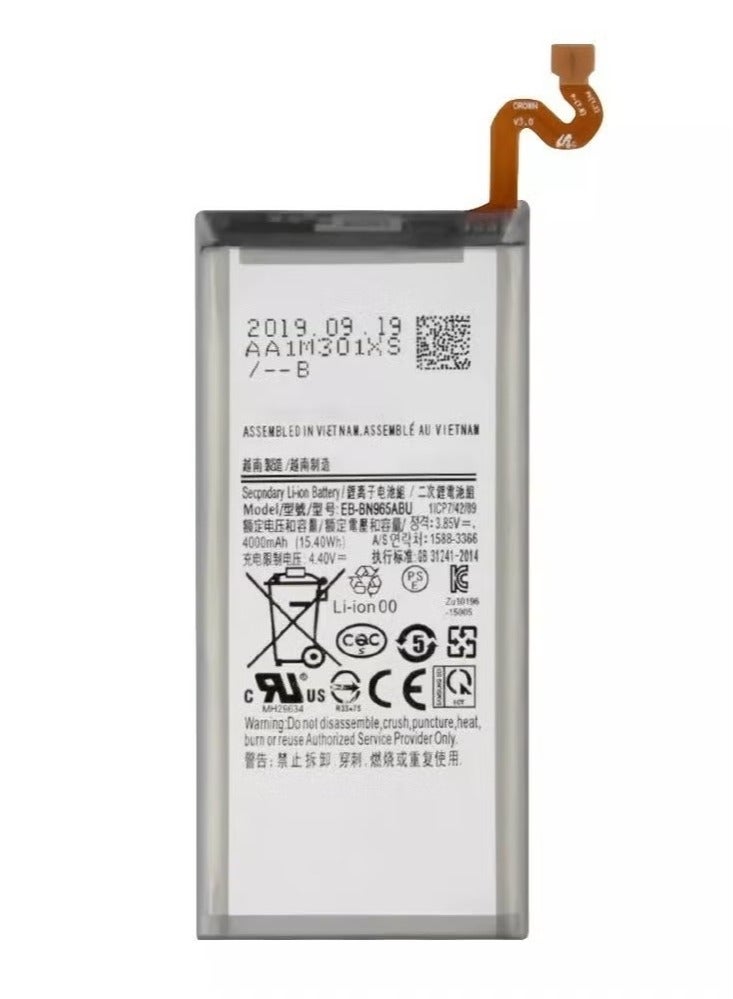 TIGER Samsung Galaxy Note 9 Replacement Battery EB-BN965ABU – 4000mAh High-Capacity Li-ion Battery for Reliable Power, OEM Quality, Safe Charging, Perfect Fit for Galaxy Note 9, Restores Optimal Performance, Long-Lasting Power, Black - Image 1