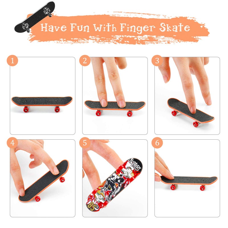 Skylety 31 Pieces Mini Finger Toys Set for Boy Girl Includes 6 Finger Skateboards, 4 Bikes, 2 Mini Scooters 4 Swing Board 8 Matched Wheels 7 Tool Accessories Educational Toy Party Favor(Cool) - Image 4