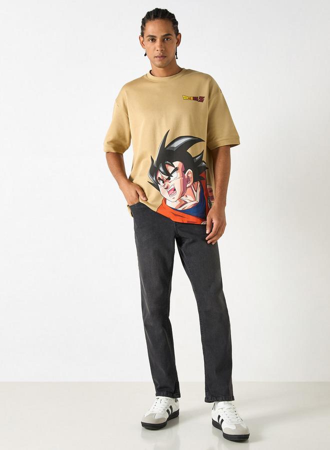 اس بي كاركترز تيشيرت بأكمام قصيرة وياقة ضيقة وطبعات دراجون بول زي - Image 2