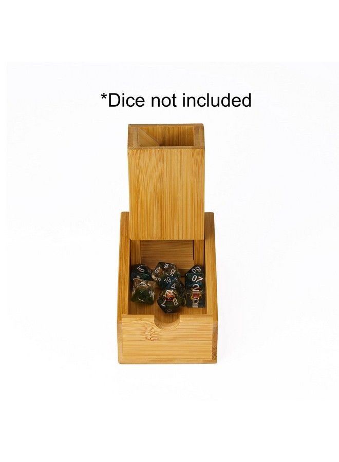 cusdie Bamboo Dice Tower Foldable Wooden Die Roller Castle Rolling Case For Dungeons And Dragons Board Game D&D Rpg(No Logo) - Image 3