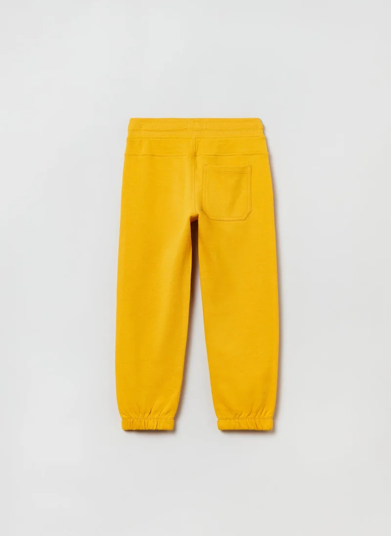 او في اس Fleece Joggers With Drawstring And Print