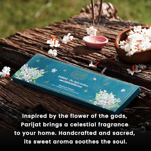 Nyassa Parijat Incense - Premium, Hand Dipped, Hand Rolled, Highly Scented Indian Incense Sticks-50 Grams - Image 2