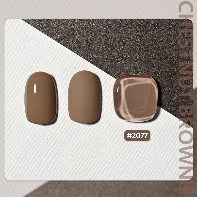 GAOY Brown Gel Nail Polish, 16ml Soak Off Gel Polish, UV Light Cure for Nail Art DIY Manicure at Home, 2077 Chestnut Brownie - Image 2