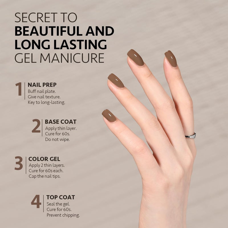 GAOY Brown Gel Nail Polish, 16ml Soak Off Gel Polish, UV Light Cure for Nail Art DIY Manicure at Home, 2077 Chestnut Brownie - Image 3