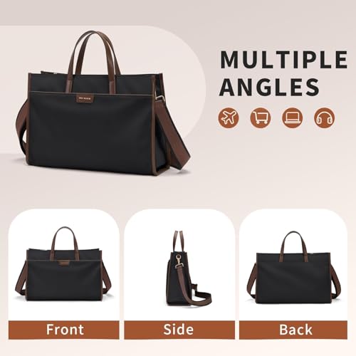 GOLF QUALITY Laptop Tote Bag for Women 15.6" Laptop Messenger Shoulder Bags for Women Business Office Work Bag Briefcase, Black - Image 5