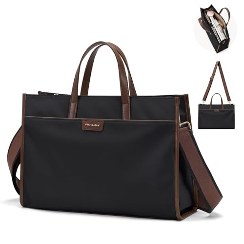 GOLF QUALITY Laptop Tote Bag for Women 15.6" Laptop Messenger Shoulder Bags for Women Business Office Work Bag Briefcase, Black - Image 1