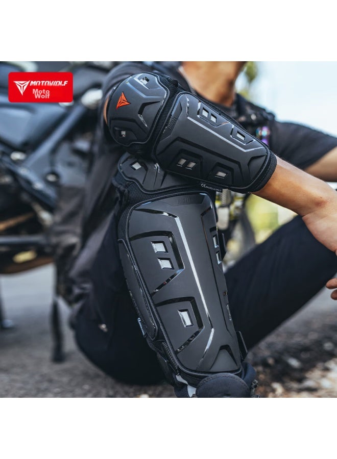 Motowolf معدات حماية دراجة نارية موتوولف، وسادات ركبة وكوع مقاومة للرياح لصيف، حماية من السقوط أثناء ركوب الدراجة النارية، واقيات الساق، معدات راكب مقاومة للرياح لجميع الفصول - Image 2