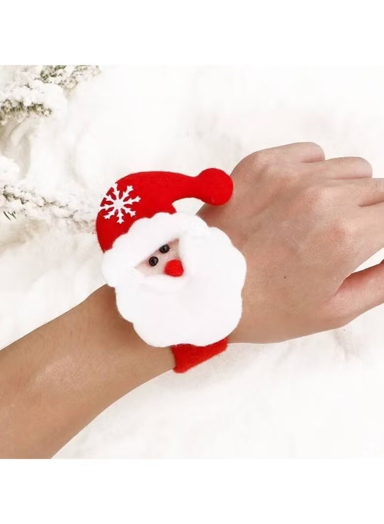 ساعة سانتا كلوز، ملاءة فرو، حقيبة، قطعتين، أساور عيد الميلاد - Image 1