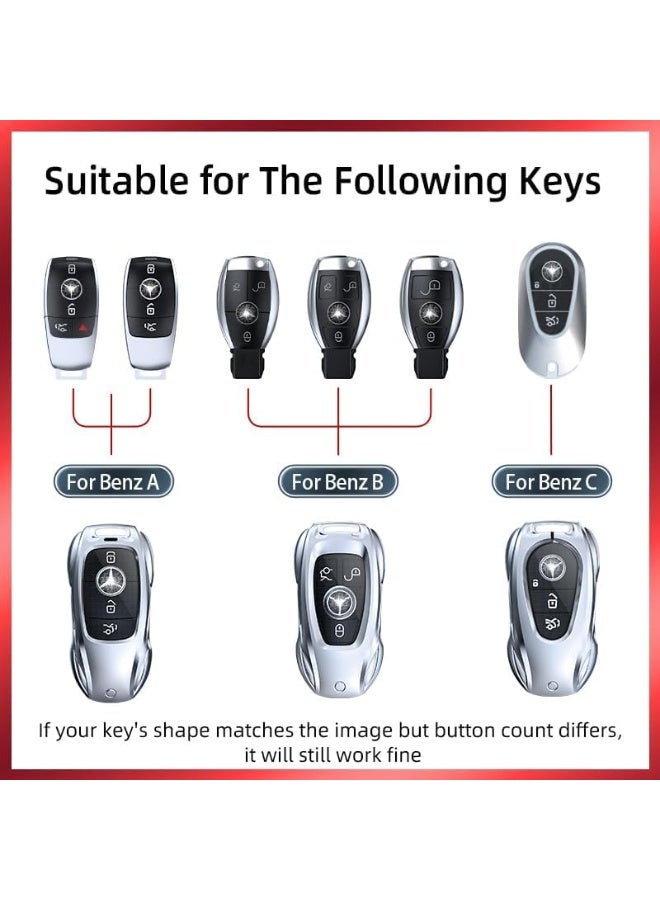 NOSKIN Smart Remote Key Case Shell Fit for Benz CLS CLA CLK AMG CLK GLC GLE GLS SLK ML SL SLK A B C E R S G (Classic Black，Fit for Benz-C) - Image 2
