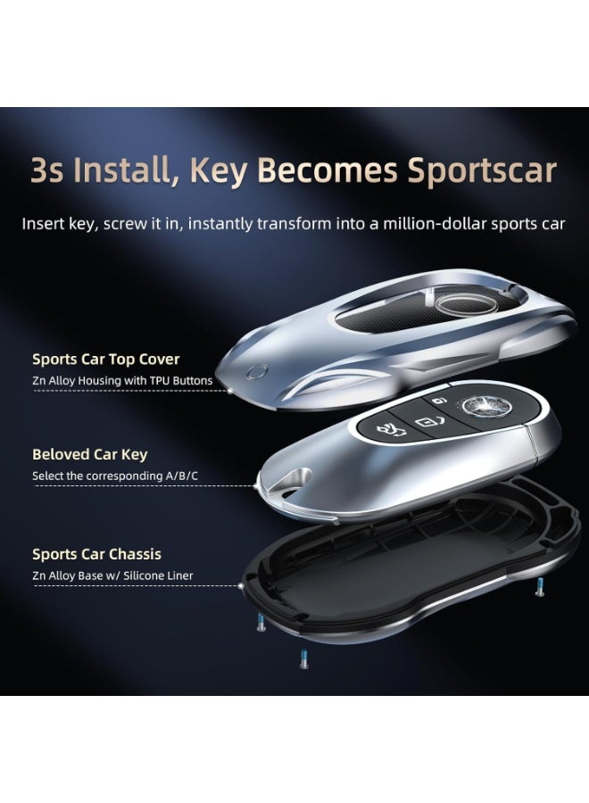 NOSKIN Smart Remote Key Case Shell Fit for Benz CLS CLA CLK AMG CLK GLC GLE GLS SLK ML SL SLK A B C E R S G (Classic Black，Fit for Benz-C) - Image 5