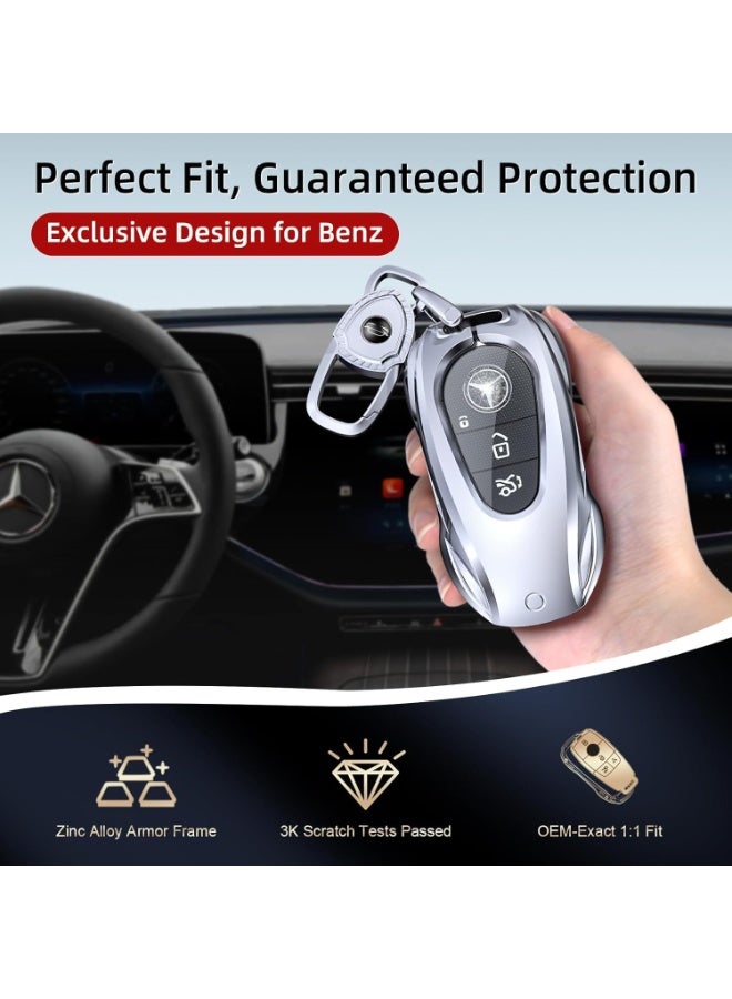 NOSKIN Smart Remote Key Case Shell Fit for Benz CLS CLA CLK AMG CLK GLC GLE GLS SLK ML SL SLK A B C E R S G (Classic Black，Fit for Benz-C) - Image 3