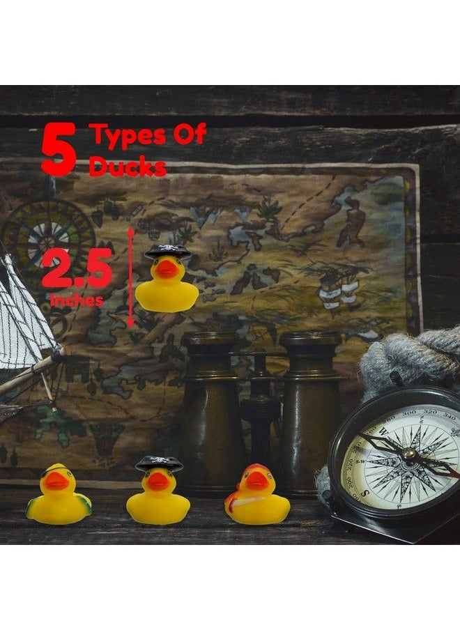 Windy City Novelties - 50 Pack 2” Mini Pirate Rubber Duckies In Assorted Designs ; For Bath Toys Baby Shower Pirate Party Supplies Party Favors Halloween Party Favors - Image 1