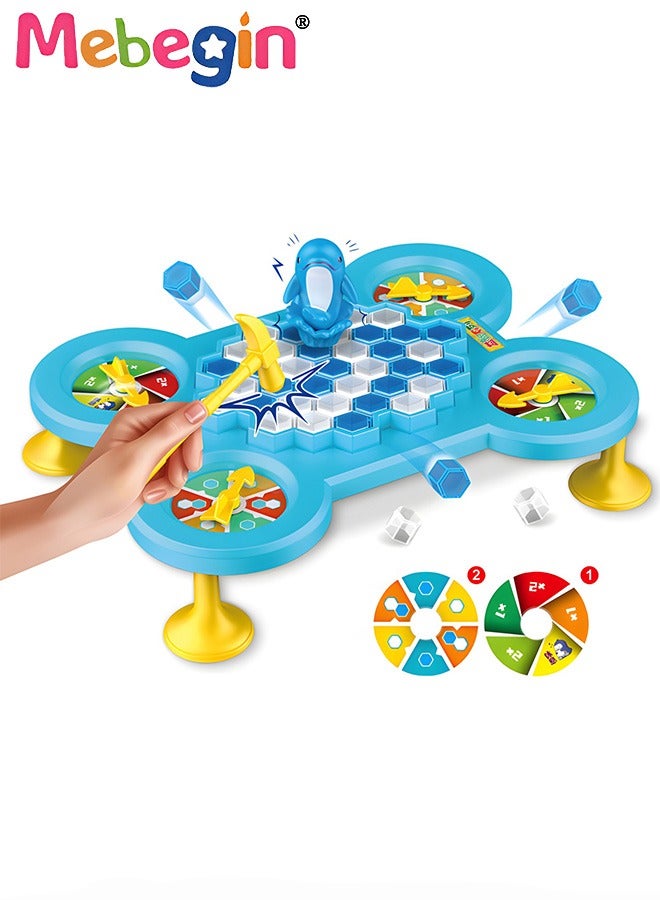 MEBEGIN Marine Animals Ice Breaker Game, Save Dolphins/Sharks On Ice Block for Funny Family Party Puzzle Table Knock Game, Trap Activate Toy Gift for Kids Boys Girls Age 3+  - Image 1