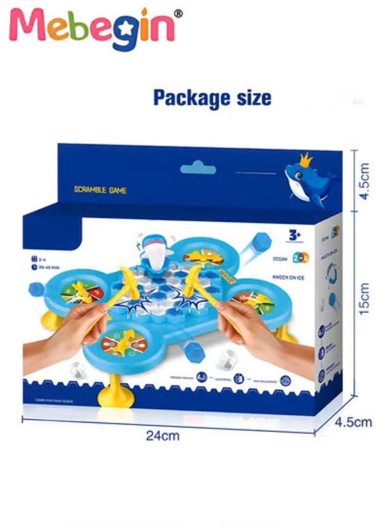 MEBEGIN Marine Animals Ice Breaker Game, Save Dolphins/Sharks On Ice Block for Funny Family Party Puzzle Table Knock Game, Trap Activate Toy Gift for Kids Boys Girls Age 3+  - Image 4