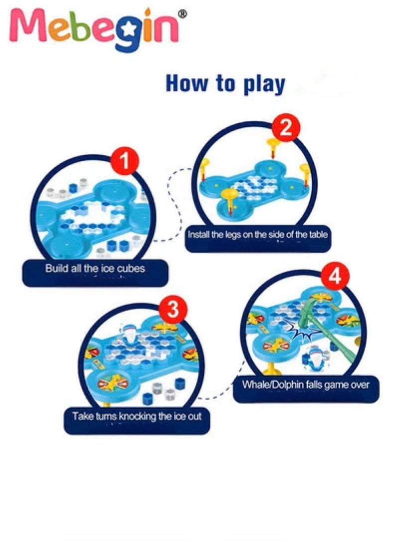 MEBEGIN Marine Animals Ice Breaker Game, Save Dolphins/Sharks On Ice Block for Funny Family Party Puzzle Table Knock Game, Trap Activate Toy Gift for Kids Boys Girls Age 3+  - Image 2