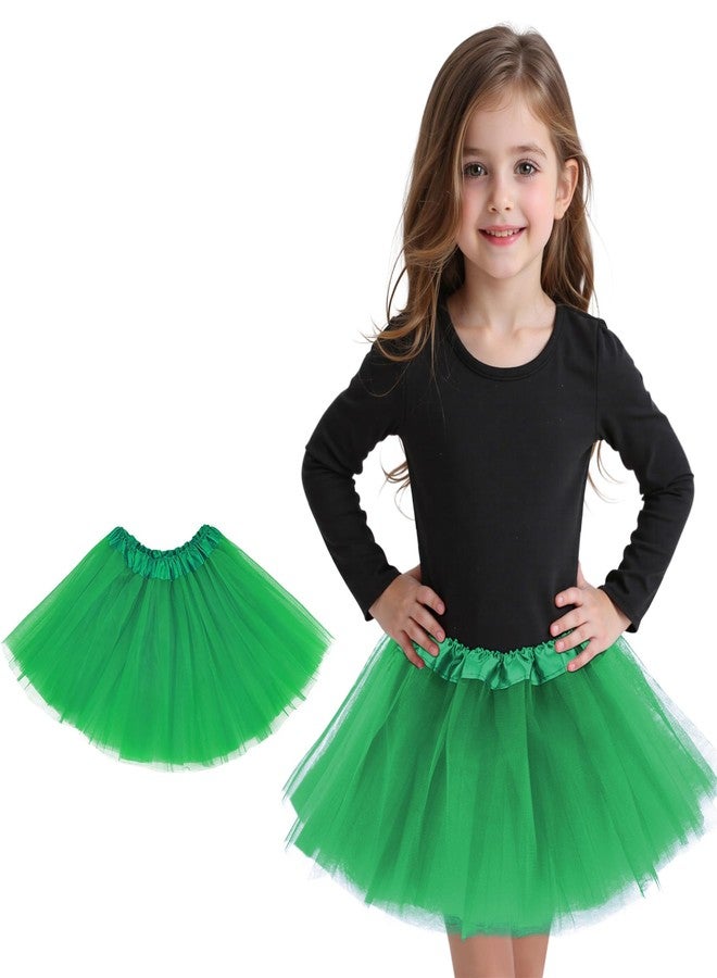 زاندو تنورة توتو خضراء داكنة من زاندو للبنات، مناسبة ليوم القديس باتريك، تنورة توتو للأطفال الصغار من عمر سنتين إلى 8 سنوات، 4 طبقات، مثالية للأميرات في الهالوين وأعياد الميلاد، تنورة منفوشة من التول بخصر مطاطي للرقص والحفلات - Image 1