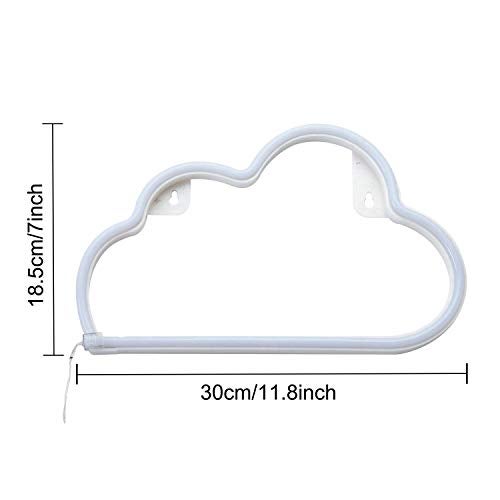 NiniTe LIGHTS Cute Neon Cloud Sign Battery or USB Powered Night Light as Wall Decor for Kids Room Bedroom Festival Party CloudY - Image 3