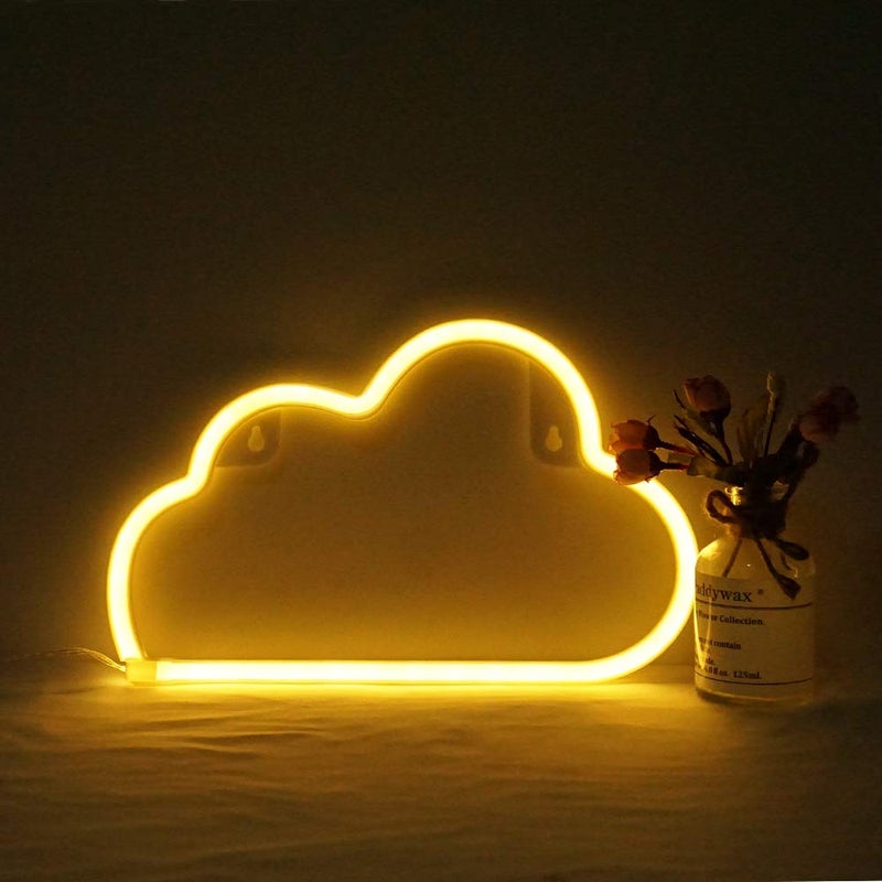 NiniTe LIGHTS Cute Neon Cloud Sign Battery or USB Powered Night Light as Wall Decor for Kids Room Bedroom Festival Party CloudY - Image 2
