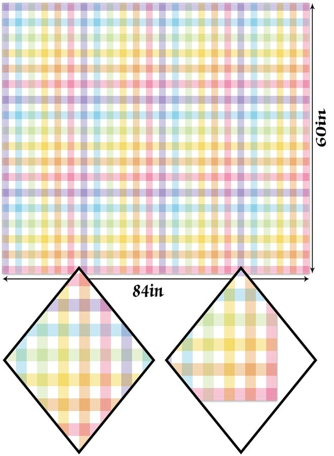 Hafangry Easter Buffalo Check Plaid Tablecloth Gingham Spring Party Decoration Rustic Kitchen Dining Room Table Cover (60" x 84") - Image 3