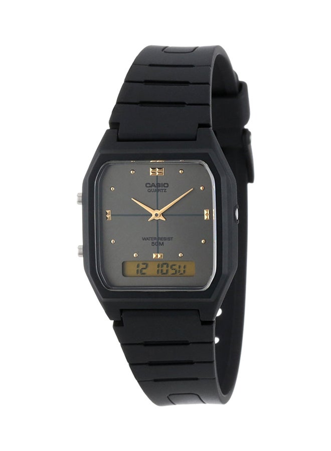 CASIO Men Dual Time Analog & Digital Watch AW-48HE-8AVDF - 35 mm - Black - Image 1