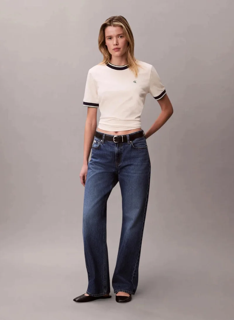 Calvin Klein Tofu Sporty Ringer T-Shirt for Women | Best Price UAE