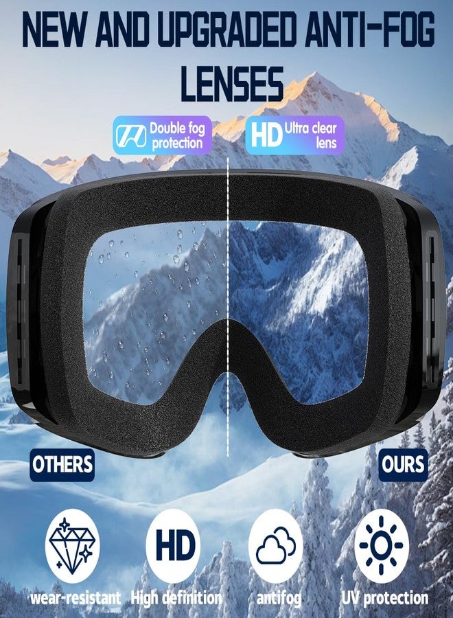 Whale Professional ski goggles with a frameless, interchangeable lens design, anti-fog and UV400 UV protection, suitable for both men and women (sunset red) - Image 3