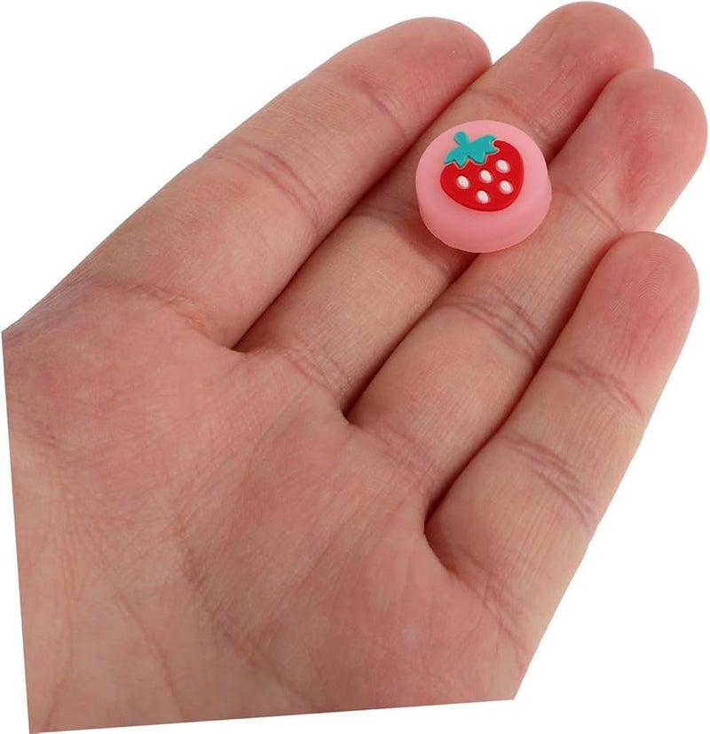 أغطية عصا التحكم السيليكونية الوردية المضيئة 4 قطع مقابض إبهام محسنة للحماية - Image 4