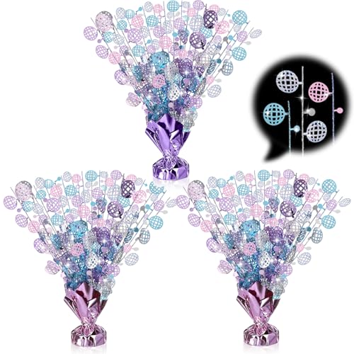 CraftyDream 3 Pcs Disco Table Decorations Music Fans Foil Spray Centerpieces Singer Disco Ball Glitter Plastic Spray Table Centerpiece for Popular Birthday Party Decor Taylo bieber Birthday Gift - Image 1