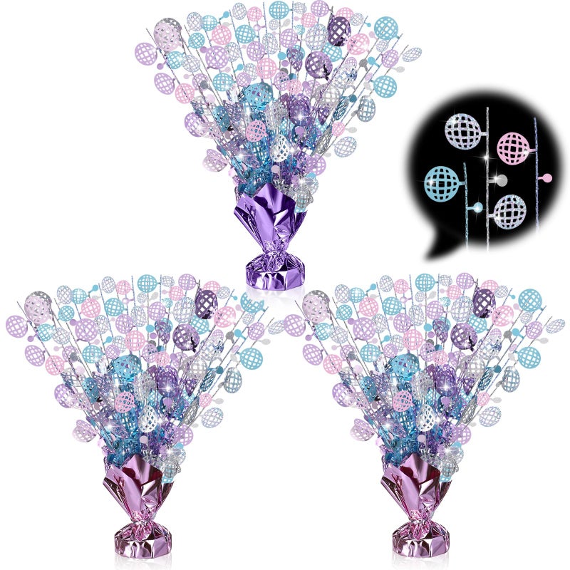 CraftyDream 3 Pcs Disco Table Decorations Music Fans Foil Spray Centerpieces Singer Disco Ball Glitter Plastic Spray Table Centerpiece for Popular Birthday Party Decor Taylo bieber Birthday Gift - Image 3