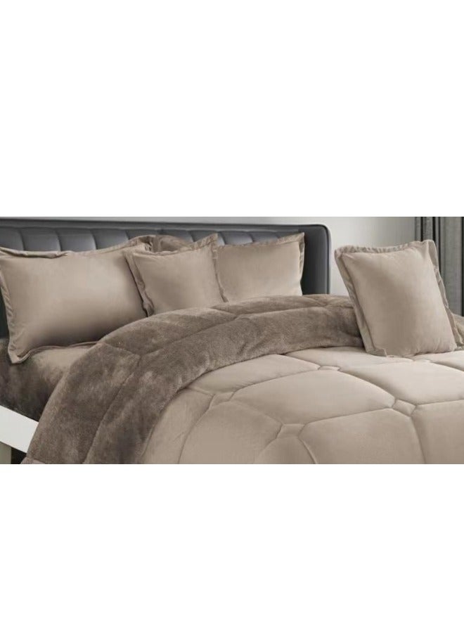 مينج لي مفرش سرير شتوي نفر واحد 4 قطع وجهين وجه مخمل وجه فرو مقاس 170x220 سم - Image 2