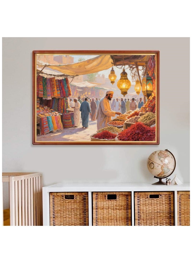 1000 pieces of Monet oil painting style Dubai spice market puzzle - colorful artistic experience - Image 3