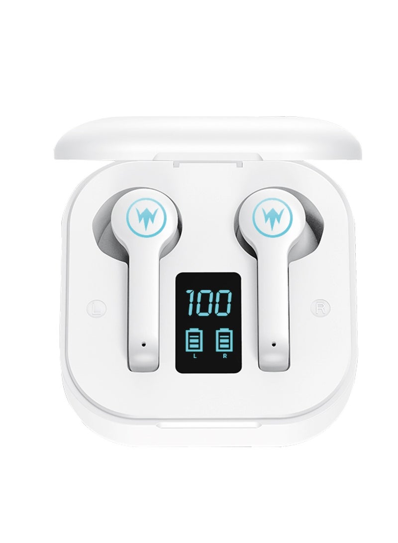 Moodix KI23K49 Bluetooth Earbuds with LED Power Display and Smart Touch Control, White - Image 2