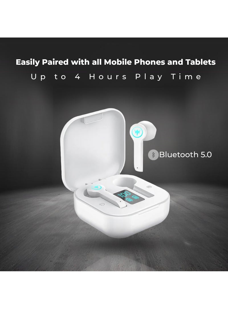 Moodix KI23K49 Bluetooth Earbuds with LED Power Display and Smart Touch Control, White - Image 5