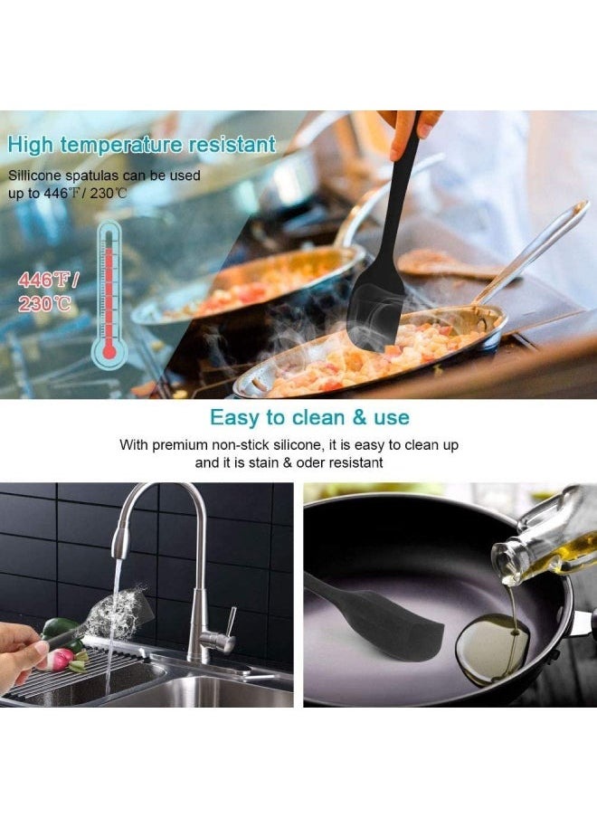 Haidue 6-Piece Silicone Spatula Set Black ‎29.9x18.9x11cm  - Image 2