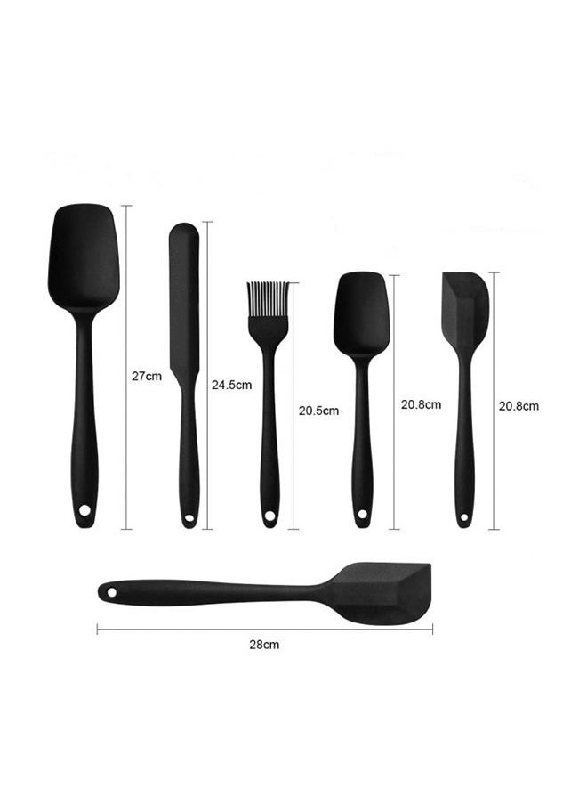 Haidue 6-Piece Silicone Spatula Set Black ‎29.9x18.9x11cm  - Image 5