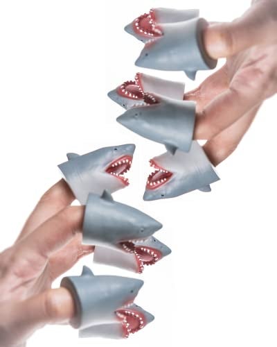 AQKILO Shark Finger Puppet Set Ocean Animal Puppet Show Theater Props Novelty Toys Weird Stuff Gifts10 PCS - Image 5