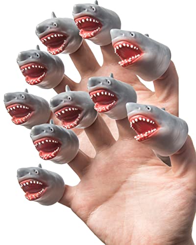 AQKILO Shark Finger Puppet Set Ocean Animal Puppet Show Theater Props Novelty Toys Weird Stuff Gifts10 PCS - Image 1
