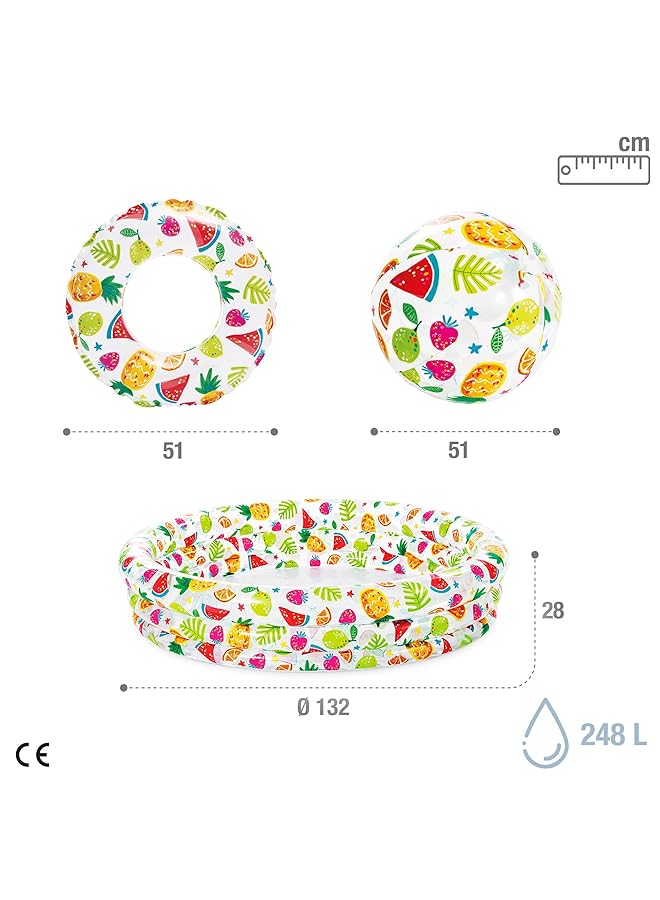 انتكس مجموعة حوض سباحة بثلاث حلقات 59469Np مع حوض سمك - Image 3