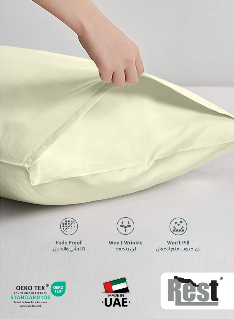 REST Microfiber Pillow Cases 2 Piece Set 50x75cm, 20x30 Inches Ivory Pillow Cover Soft Brushed Supersoft Fabric Pillow Cases Standard Size - Image 3