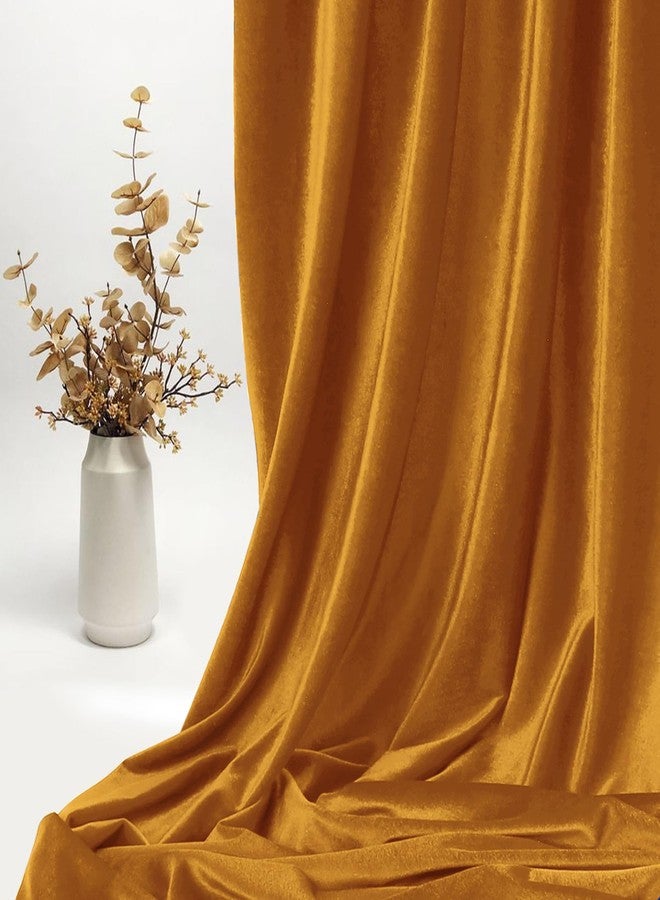 KKJIAF Gold Stretch Velvet Fabric 60 Inch Wide, 1 Yard Soft Stretchy Fabric for Sewing Clothes, Apparel, Costume, Crafts - 90% Polyester 10% Spandex - Image 4