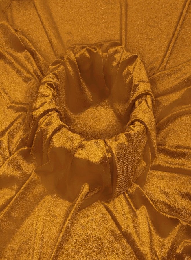KKJIAF Gold Stretch Velvet Fabric 60 Inch Wide, 1 Yard Soft Stretchy Fabric for Sewing Clothes, Apparel, Costume, Crafts - 90% Polyester 10% Spandex - Image 2