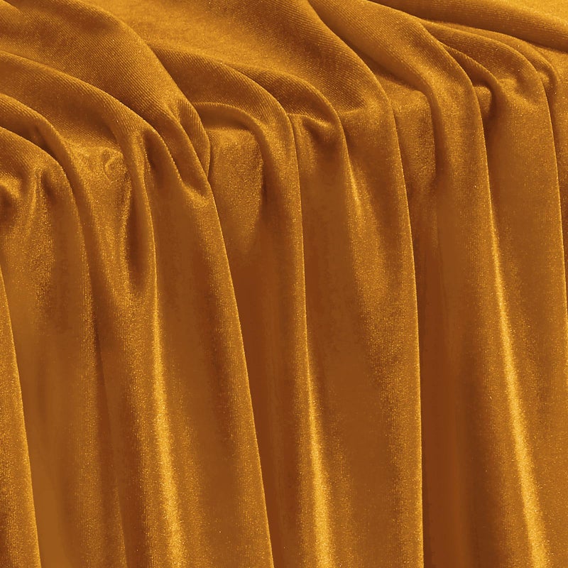 KKJIAF Gold Stretch Velvet Fabric 60 Inch Wide, 1 Yard Soft Stretchy Fabric for Sewing Clothes, Apparel, Costume, Crafts - 90% Polyester 10% Spandex - Image 1