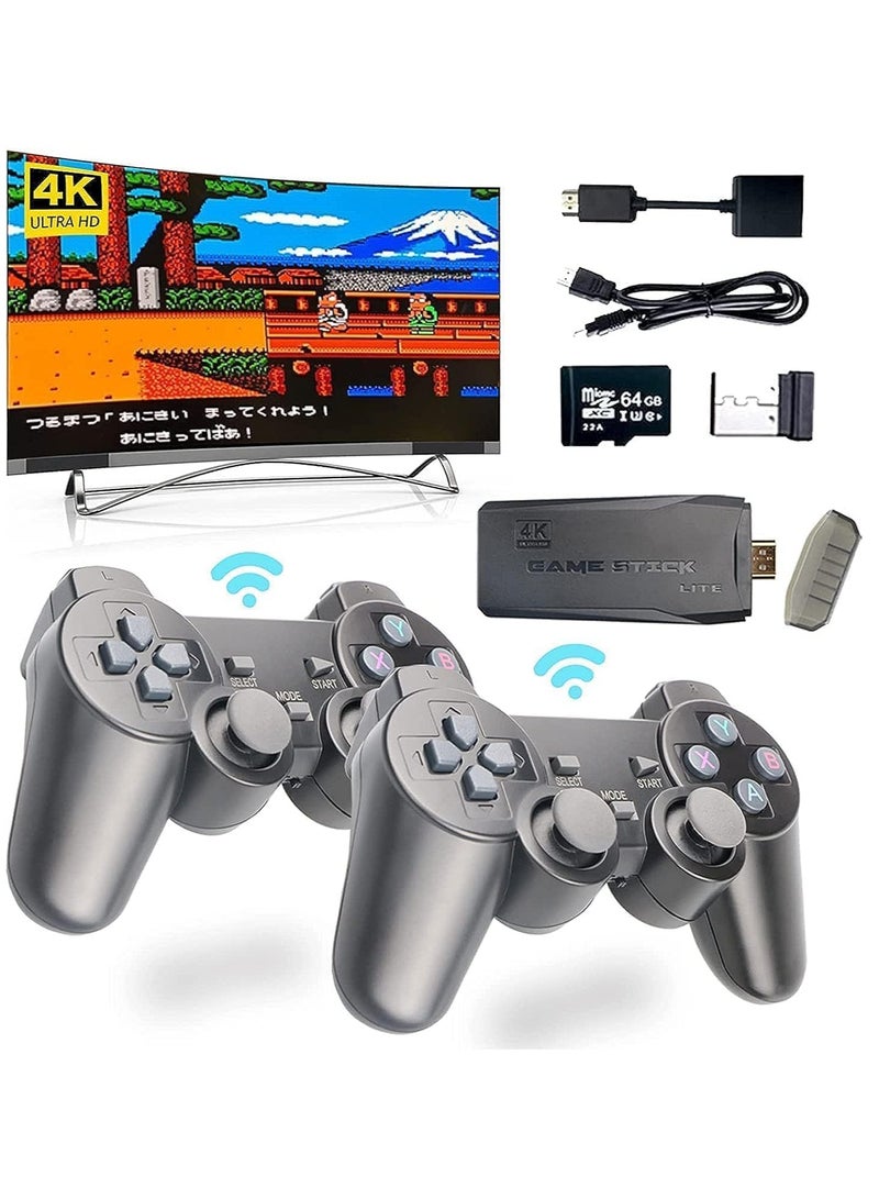 ELTRAZONE wireless retro game console, plug and play video games 4k hdmi output for tv, classic game stick built in 10000+ games with 9 emulators and 2 wireless controller 2.4g gift for kids & adults - Image 1