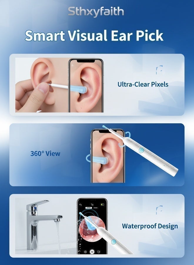 Sthxyfaith Ear Wax Removal - 2000w HD camera with Camera Earwax Remover Tool with 9 Pcs Ear Set - Earwax Removal Kit with Light -With 6 soft silicone ear spoons - Ear Cleaner for iOS & Android - Image 3
