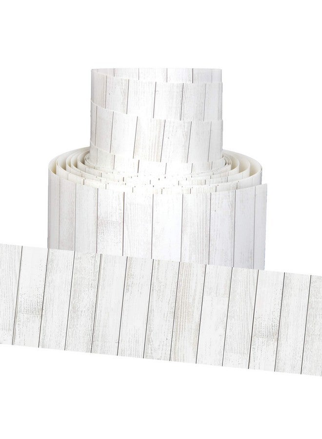 Youngever 52.5 Ft Bulletin Board Borders For Classroom Decoration (White Wood Design) - Image 1