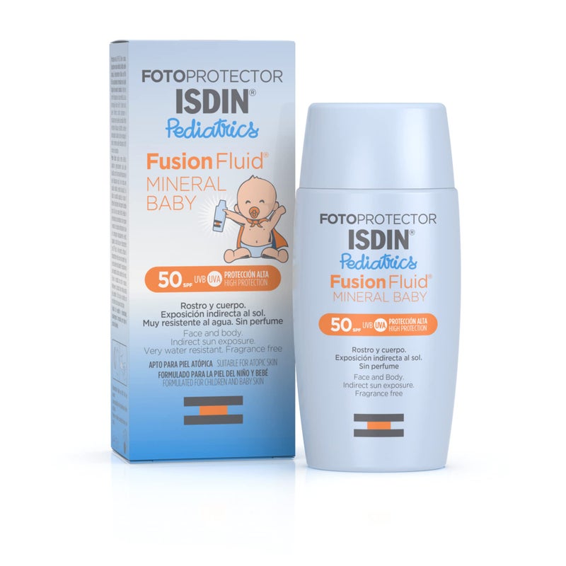 Omlisca ISDIN Fotoprotector Fusion Fluid Mineral Baby SPF50 (50ml) | 100% mineral sunscreen specially formulated for children and babies' fragile skin - Image 1