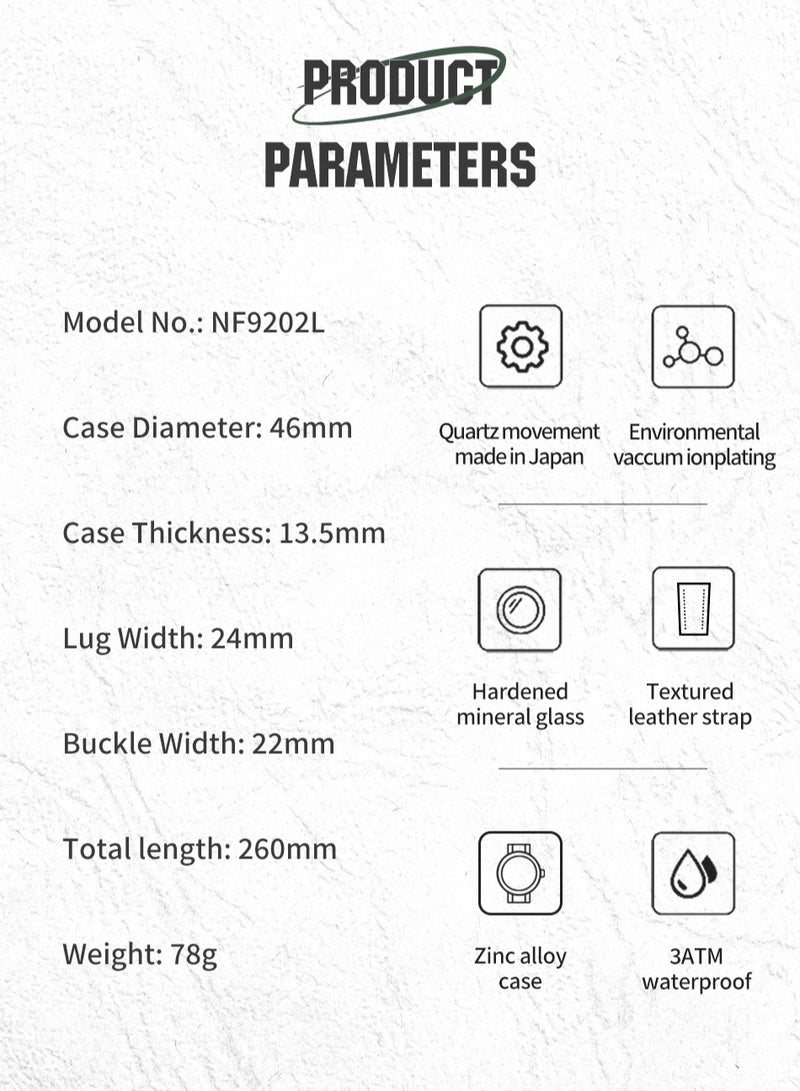 NAVIFORCE Popular Male Wristwatch Military Sports Shockproof Waterproof Leather Watch Men Fashion Casual Clock Luxury Men's Watches