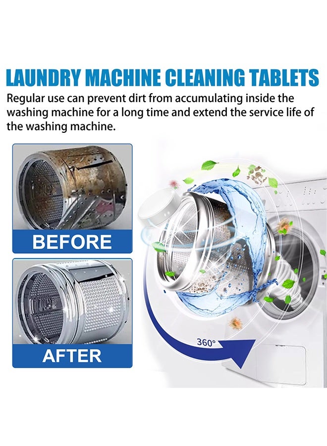 Jakehoe أقراص تنظيف الغسالة، أقراص تنظيف الغسالة الفوّارة، عامل إزالة الرواسب لغسالة الملابس، مناسبة لتنظيف الغسالة، التعقيم، إزالة الأوساخ 20 قطعة - Image 5